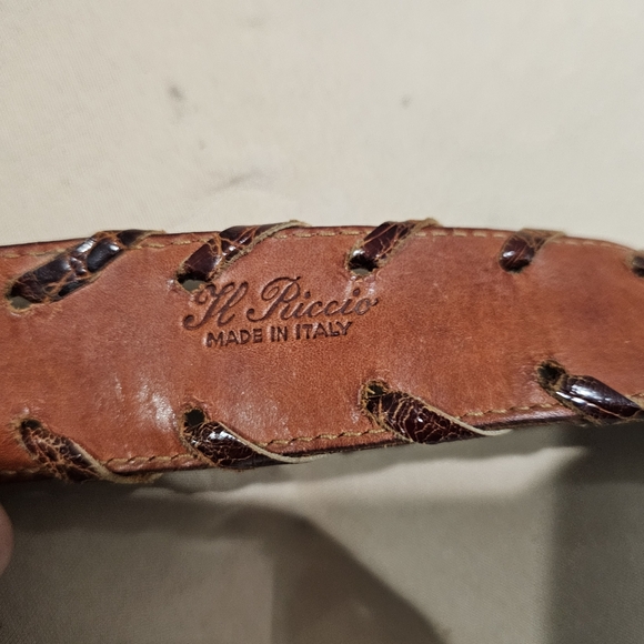 Vintage Women IL RICCIO Italy Brown Crocodile Laced 1-3/8\
